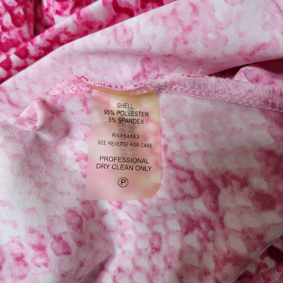 33. CALVIN KLEIN Women's Pink Animal Print Cowl Neck Sleeveless Top Size M - Picture 4 of 5